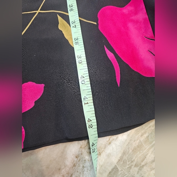 Coldwater Creek 100% Silk Black Floral Sleeveless Dress Size 6 Midi Lined - Picture 9 of 9